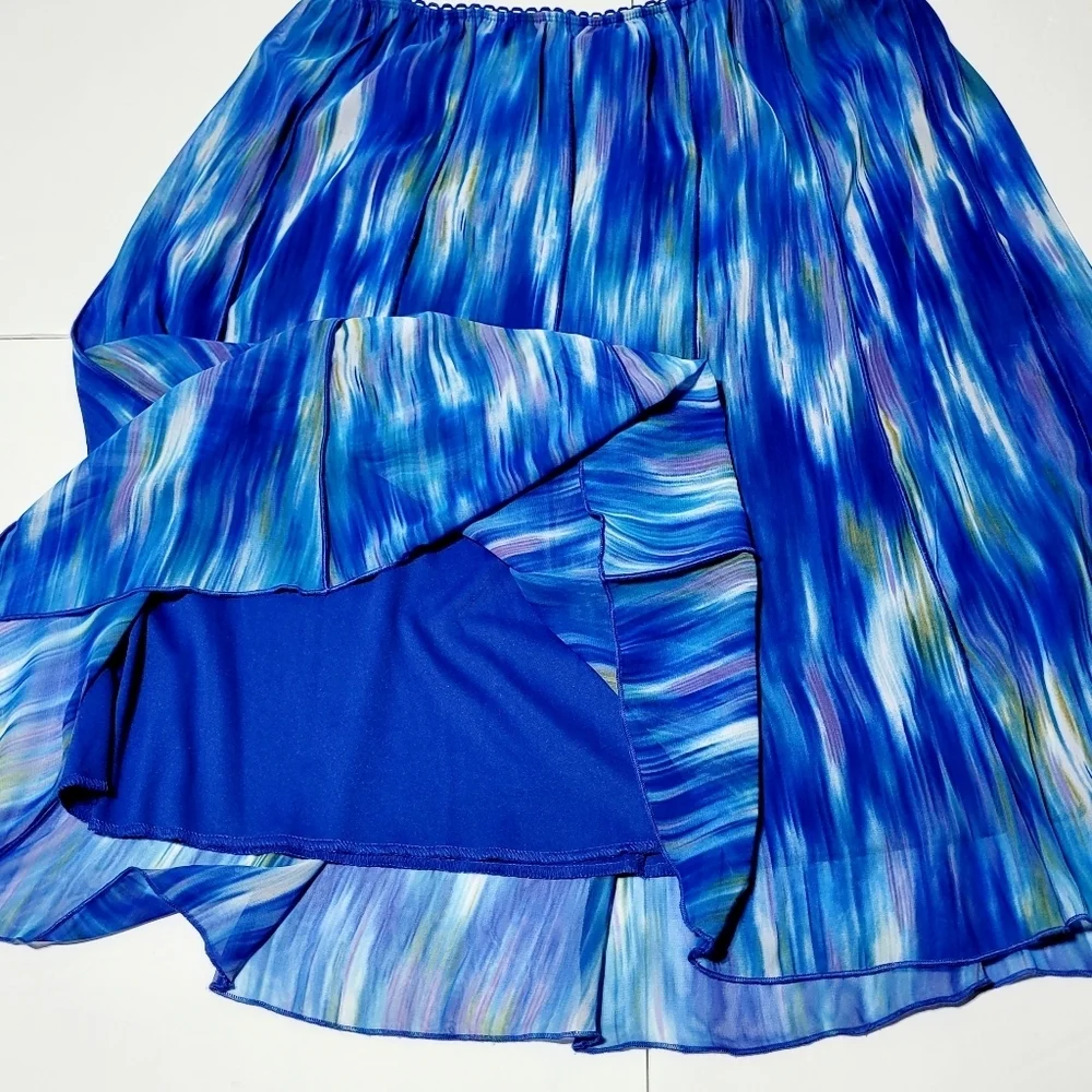 Dressbarn Blue White Purple 12 Panel Skirt (18/20) - Picture 3 of 8